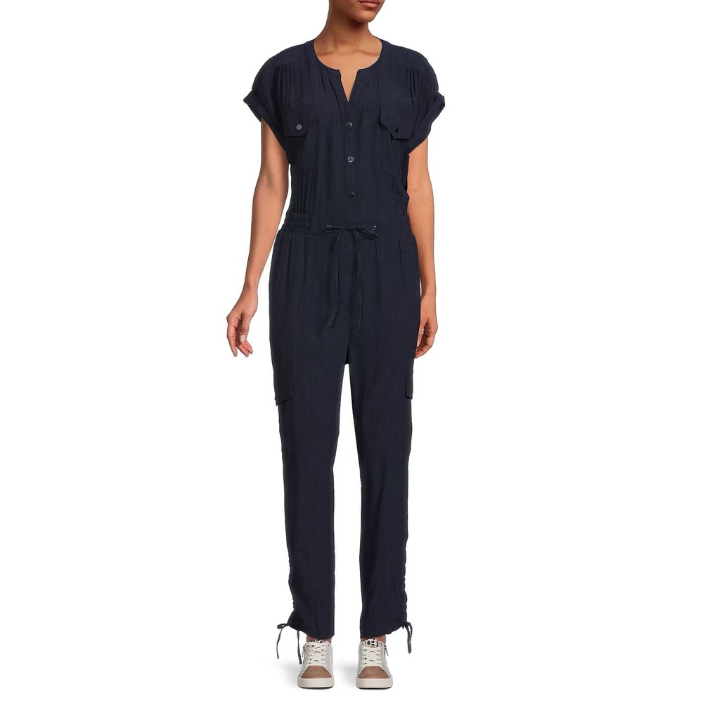 NWT Elie Tahari Belted Ankle Jumpsuit Sz L‎ Preppy Momcore Retro Chic MSRP $385